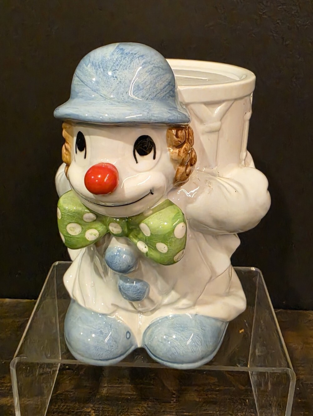 VTG 1979 Fitz and Floyd Ceramic Clown with Drum Coin Bank Japan Hand Painted